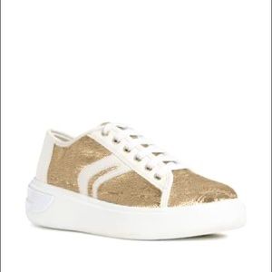 Gold Sequin Geox Platform Sneakers